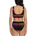 thumbnail image 3 of Daiia Colorful Sparkling Women's Bikini Set Two Piece Swimsuit High Waisted Bikini Adjustable Straps Bikini Perfect for Beach, Pool, and Summer Vacation-Large, 3 of 9
