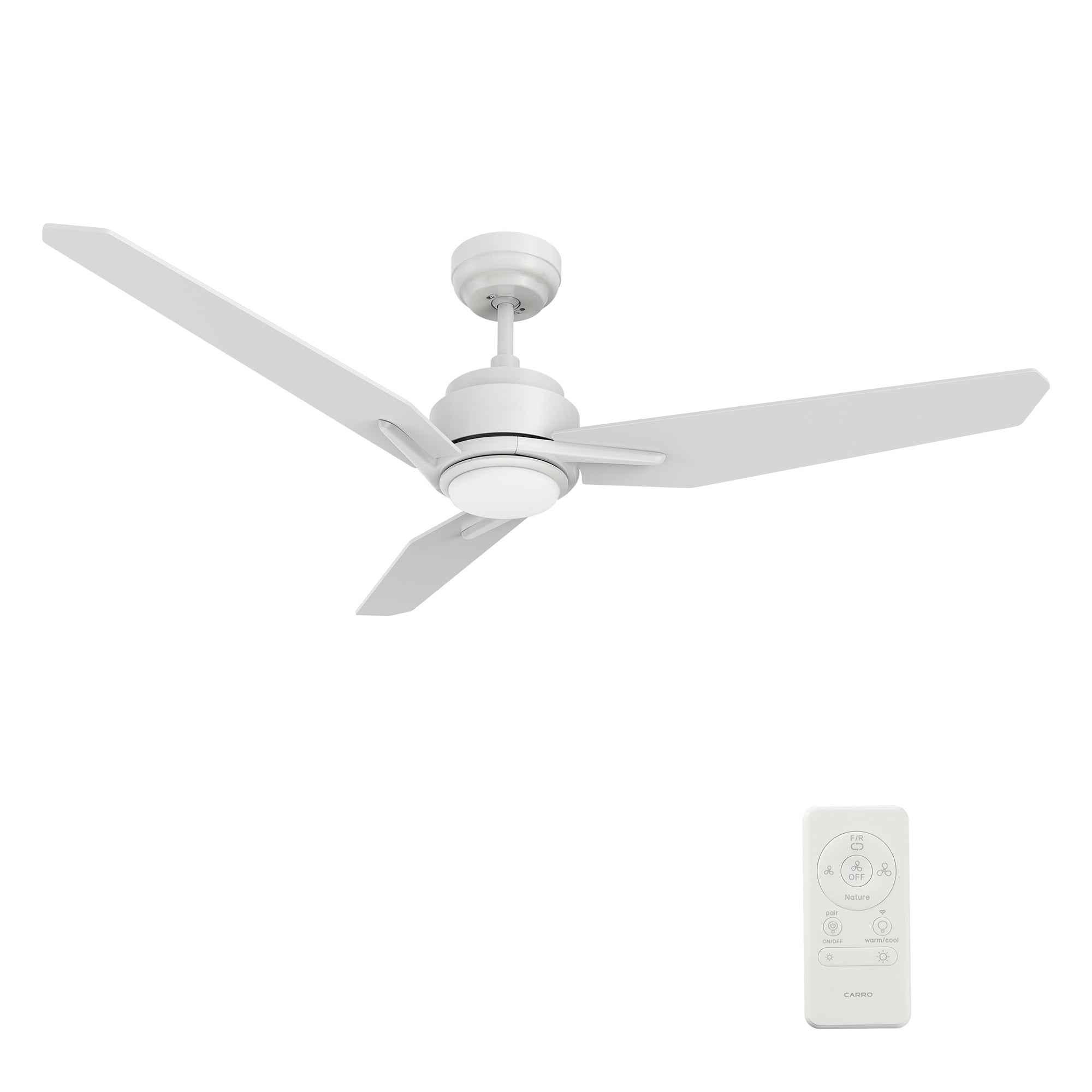 48" 3Blade Smart Ceiling Fan with LED Remote Reversible Silent DC