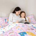 thumbnail image 4 of jejeloiu Cartoon Unicorn Monogram D Twin Comforter Sets For Girls,Magic Star Initial Print Bedding Set For Kids,Colorful Stars Reversible,2pcs, 4 of 7