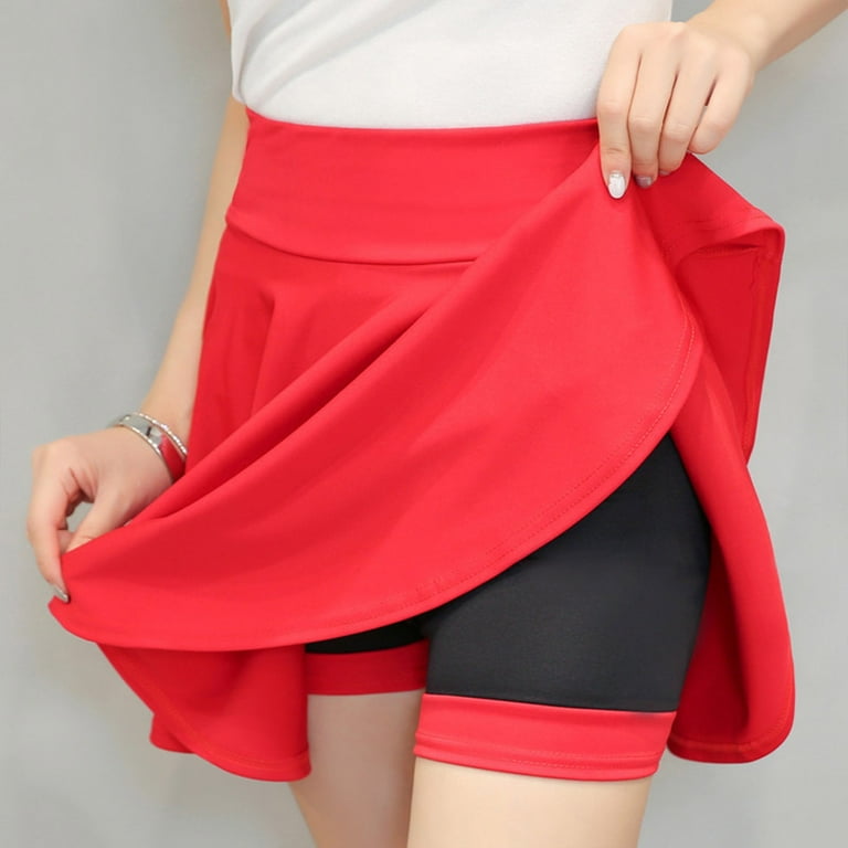 JIKNTTR Women's Basic Versatile Stretchy Flared Skater