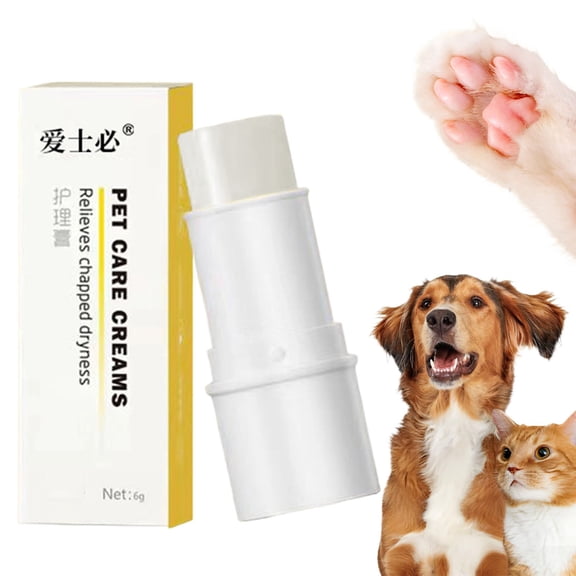 Pet Nose & Paw Balm, 6g Moisturizing Balm Stick for Dry Cracked Dog Cat Nose and Foot Pads, Soothing Protective Care Balm, Natural Ingredients, White