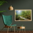 thumbnail image 2 of Woodland Wall Art with Frame, Forest Scene at Golitha Falls Nature Reserve on the River Fowey Cornwall England, Printed Fabric Poster for Bathroom Living Room, 35" x 23", Green Brown, by Ambesonne, 2 of 2