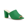thumbnail image 1 of BLISSFUL STEP Sandales Mules à Talon Bloc à Enfiler pour Femmes Vert 5,5, 1 of 7