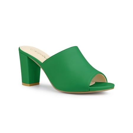 

Allegra K Women s Slip on Block Heel Slide Sandals Mules