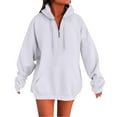 thumbnail image 4 of NMMUED Fall Jackets for Women, Sweatshirt for Women, Hoodies Y2k, Oversized Hoodies for Women, 1/4 Zip Pullover Women, White S, 4 of 9