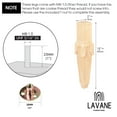 thumbnail image 4 of LAVANE 18 inch / 45cm Wooden Furniture Legs, Set of 4 Solid Wood Carved Geometry Unfinished Replacement Bun Feet with Mounting Plate & Screws for Sofa Cabinet Couch Table TV Stand, 4 of 7