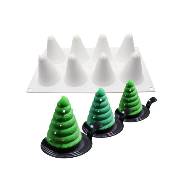 Christmas Tree Silicone Mold Cake Decorating 8 Cavity 3d Shaped Mousse Molds For Tools Non Stick Diy Baking Cake Moulds Walmart Com Walmart Com