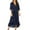 Dark Blue, variant on Cavosen Long Dresses for Women Formal Black Sequin Elegant Half Sleeve Party Dress V-Neck Drawstring Waist Ankle Length Maxi Dress Flowy Irregular Hem Solid Bodycon Wrap Wedding Guest Dress