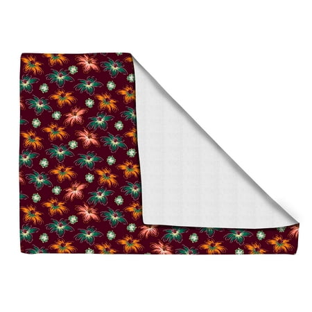 

eloria Floral Design Heat Resistant Placemats Dining Table Mats Cotton Canvas Set of 4