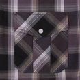 thumbnail image 4 of Coevals Club Men's Western Shirt Cowboy Plaid Country Pearl Snap Button Short Sleeve Two Pockets Work Shirts 01 Purple Black White Small, 4 of 7