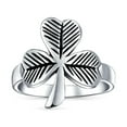 thumbnail image 2 of Bling Jewelry Womens Celtic Lucky Shamrock Clover Band Ring Oxidized .925 Sterling Silver, 2 of 6
