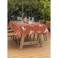 thumbnail image 2 of Outdoor Tablecloth with Umbrella Hole and Zipper, Burnt Orange Spring Easter Rectangle Table Cloth 52x70 Inch Waterproof Tablecloth, Cute Bunny Botanical Picnic Table Cover for Patio Camping, 2 of 7