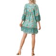 thumbnail image 3 of INSPIRE CHIC Women's Boho Summer Dress Casual 3/4 Sleeve Short Babydoll Floral Print Flowy Beach Dresses L Blue, 3 of 6