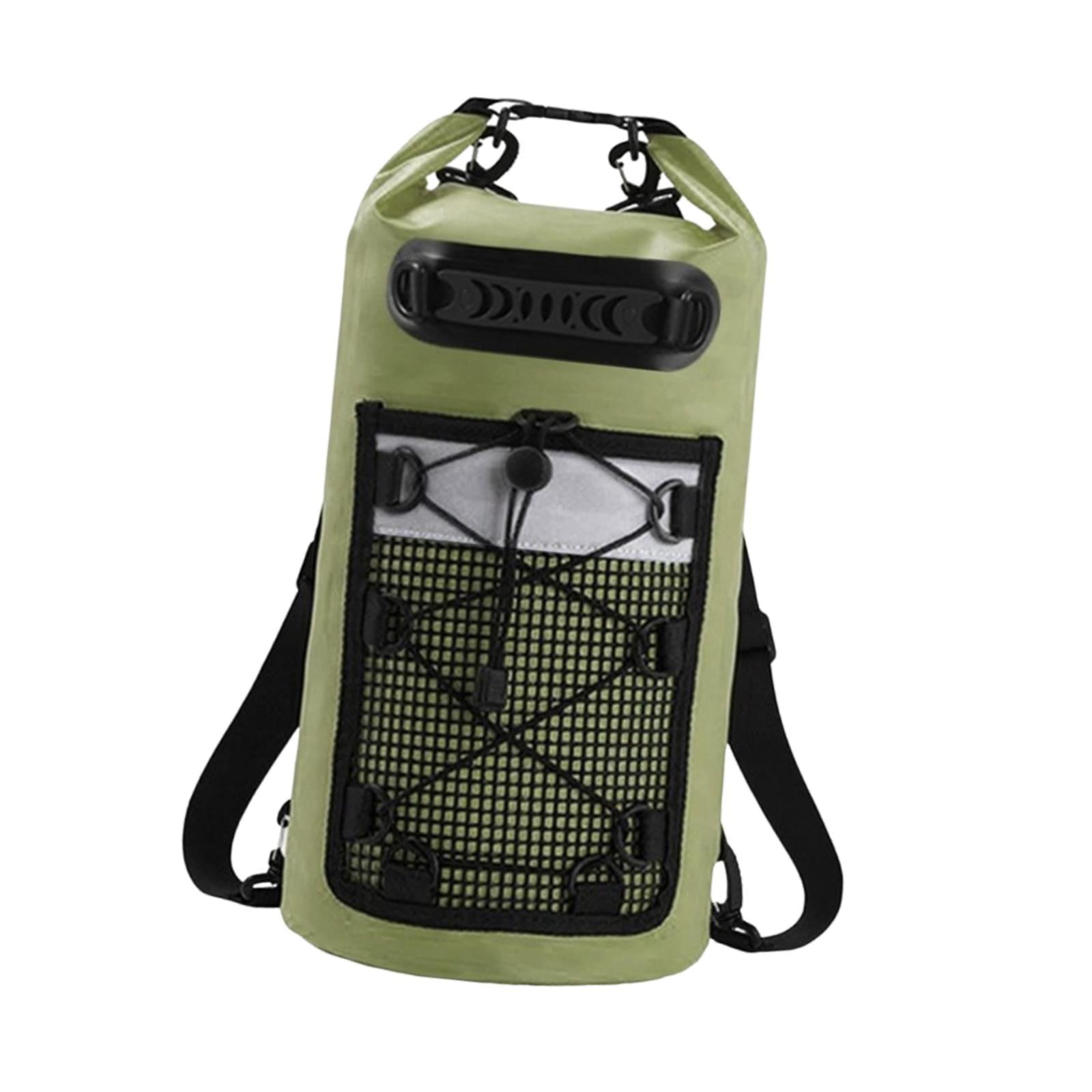 Waterproof Dry Bag Floating Backpack Dry Sack IPX6 Waterproof with Mesh Pocket for Boating Kayaking Fishing