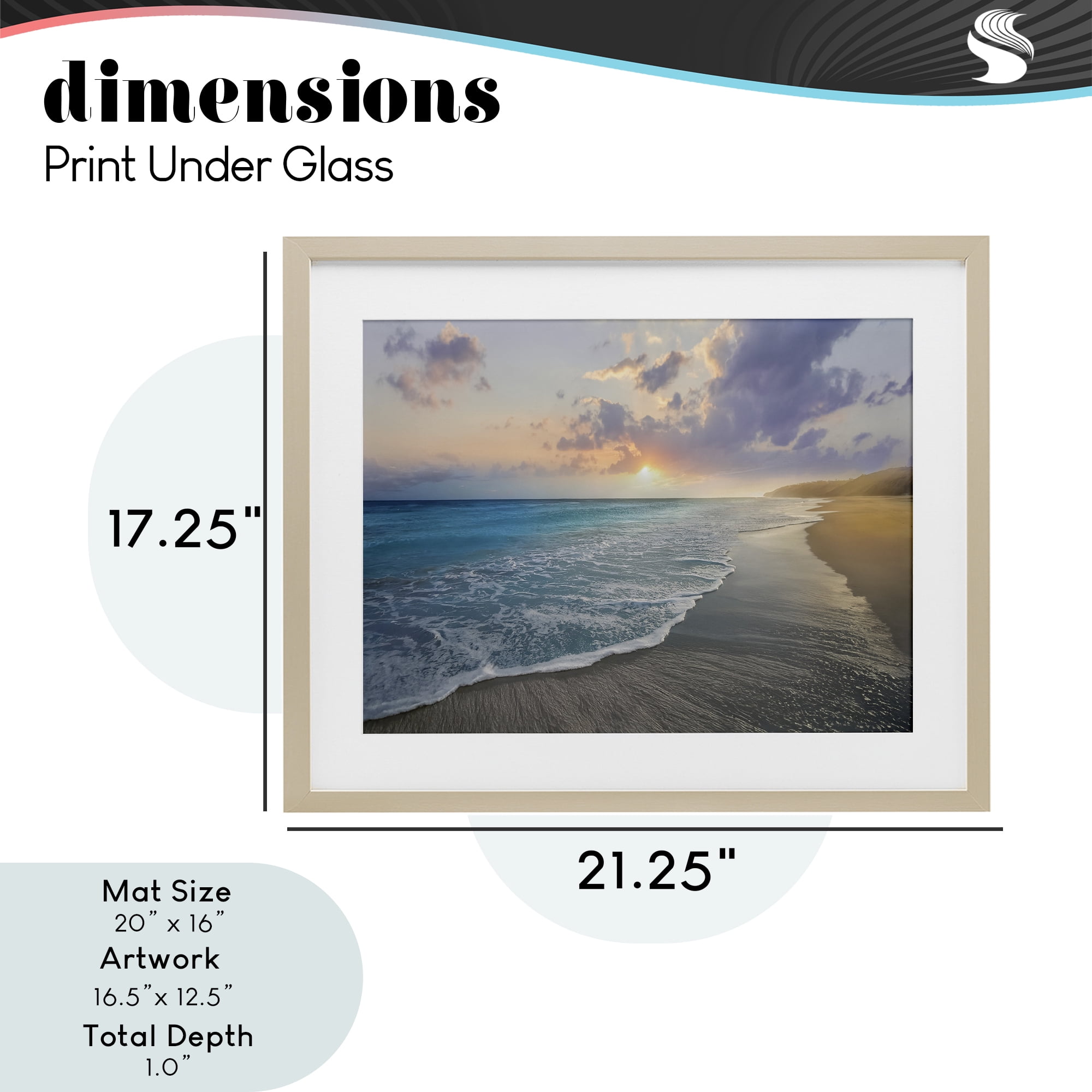 Stupell Industries Sunset over Tranquil Coast Birch Framed Print Under Glass, design by Mike Calascibetta