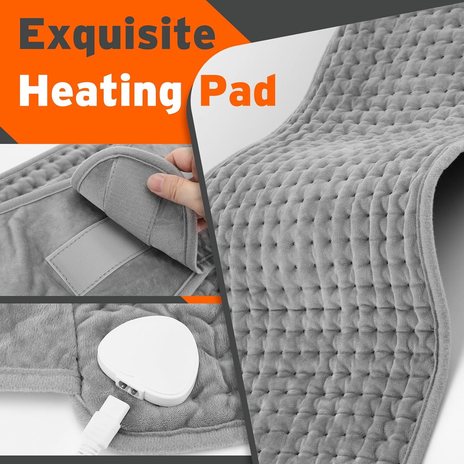 Heating Pad for Back,  Electric Wrap Around Heating Pad for Period Cramps Lower Back Neck, Machine Washable Heat Pad with LCD Controller, 9 Heating Levels, 4 Gears Timing,12"x50"