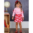 thumbnail image 2 of Girls Ruffled Top and Buttoned Apple Print Skirt Set, Pink, Size: 3T, 2 of 3