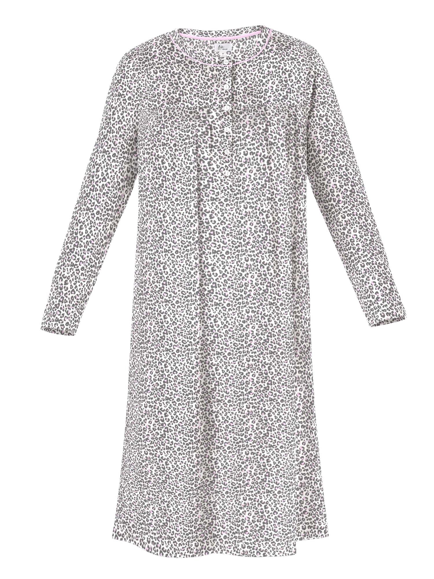 Aria Women’s Long Sleeve Stretch Velour 44" Sleepwear Nightgown, Sizes XS-5X