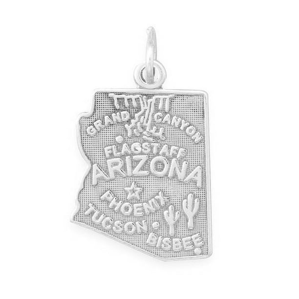 925 Sterling Silver State Charm -
