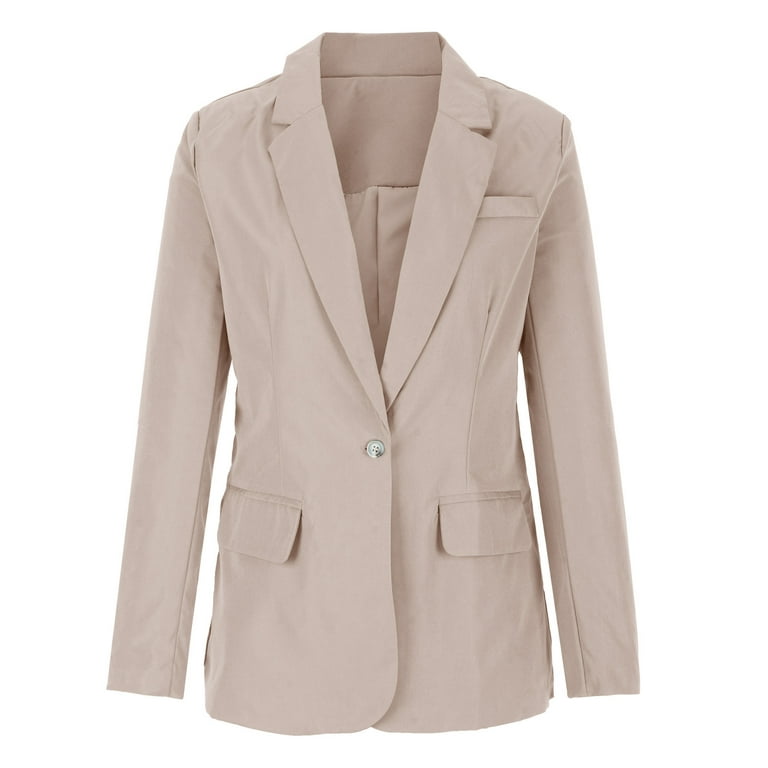 SMihono Women's Fashion Loose Blazer Coat Elegant Flash Pick Solid