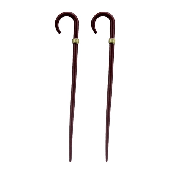 WRITWAA 2Pcs Detailed Vintage Walking Cane for Dollhouse Decoration Light Brown
