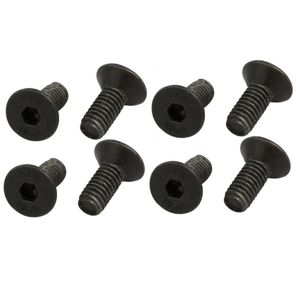 Unique Bargains 8pcs M4x10mm 10.9 Grade Flat Countersunk Head Hex Socket Left Hand Thread Bolt