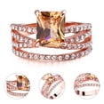thumbnail image 5 of Xinyolin Women's Multilayer Square Ring - Sparkling Fashion Jewelry for Weddings, 5 of 7