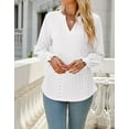 thumbnail image 3 of Womens Shirts Lace Top Casual Long Sleeve V Neck Shirts for Womens Puffed Puffed Sleeves Tops for Womens Cogild, 3 of 6