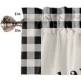 thumbnail image 5 of Easter Egg Bunny Valance and Tier Set of 3,Black White Plaid Window Curtain Rod Pocket Vlances for Kitchen,Spring Floral Retro Linen Privacy Panel Drapes Light Filtering Short Curtains for Bedroom, 5 of 5