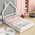 thumbnail image 2 of Full House-Shaped Headboard Bed with Handrails ,slats ,White, 2 of 5