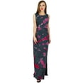 thumbnail image 3 of Bimba Women Gray Long Maxi Dress Chic Style Rayon Day Dresses Sleeveless Gown, 3 of 7