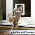 thumbnail image 4 of Xekoro Cat Door for Interior Exterior Door (Outer Size 7.75" x 7.5"), 4-Way Locking Flap for Cats &amp; Dogs(Circumference < 20"), Weatherproof Pet Door, White, 4 of 7