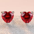 thumbnail image 7 of Jiaroswwei Women's Fashion Love Heart Pendant Zirconia Inlaid Ear Stud Earrings Wedding Gift, 7 of 7