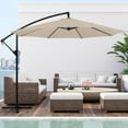thumbnail image 4 of Sobaniilo Patio Offset Umbrella, Outdoor Cantilever Hanging Umbrella with 8 Ribs, 95% UV protection and Waterproof CanoUmbrella, Patio Sun Shade with Easy Tilt Adjustment, Khaki, 4 of 9