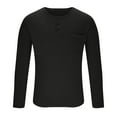 thumbnail image 3 of Yuyuzo Fall Tops for Men Basic Golf Shirts Active Workout Top Tees Notch V Neck Long Sleeve Solid Color Blouse, 3 of 5