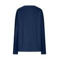 thumbnail image 5 of Long Sleeve Tunic Tops for Women Casual Plus Size Crew Neck Front 2 Pockets Plain T Shirts Basic Tees S-5XL (Medium, Navy), 5 of 6