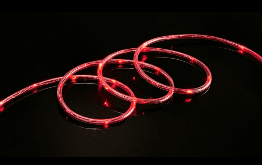 1-5m Red 360° Round LED Neon Rope Light Strip Plug Garden Room Roof Decor New 