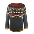 thumbnail image 3 of Oversized Sweater Women Fair Isle Sweater Pullover Arrival Color Knit Top Loose Fit Yarn Casual Fall Sweaters Women Trendy Grey M, 3 of 3