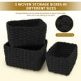 thumbnail image 3 of 3 Pcs Storage Baskets Grass Woven Storage Basket Decorative Woven Baskets for Storage Multifunctional Toy Basket for Nursery Living Room Laundry Room Bedroom, 3 of 10