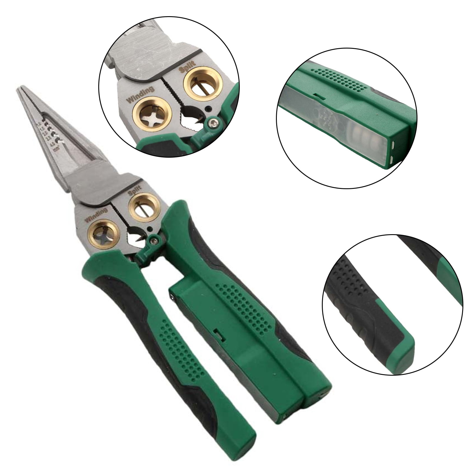 Sylvtty Wire Stripper with Voltage Tester Non Slip Handle Ergonomic Design Multi function Electric Wire Cutter Cable Stripping Tool