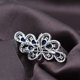 thumbnail image 2 of Ed Pear And Round Cu Zircon Silver T Flower Brooch, 2 of 5