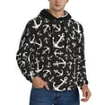 thumbnail image 2 of Lsque Anchor Pattern Casual Men's Hoodie,Hooded Sweatshirt with Kangaroo Pocket,Pullover Hoodie-Large, 2 of 7