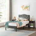 thumbnail image 2 of VECELO (Set of 3) Bedroom Set Upholstered Bed Frame and 2 Nightstand, 2 of 6