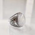 thumbnail image 5 of Rainbow Moonstone Mens Ring, Natural Blue Fire Rainbow Moonstone, Silver Jewelry, 925 Silver Ring, Birthday Gift, Heavy Mens Ring, Arabic Design, Ottoman Style Ring, Christmas, Turkey Mens Signet Ring, 5 of 6