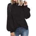thumbnail image 2 of Women’s Long Sleeve Tops Lace Casual Loose Blouses T Shirts Ladies Elegantes T-shirts Business Casual Tops for Works, 2 of 5