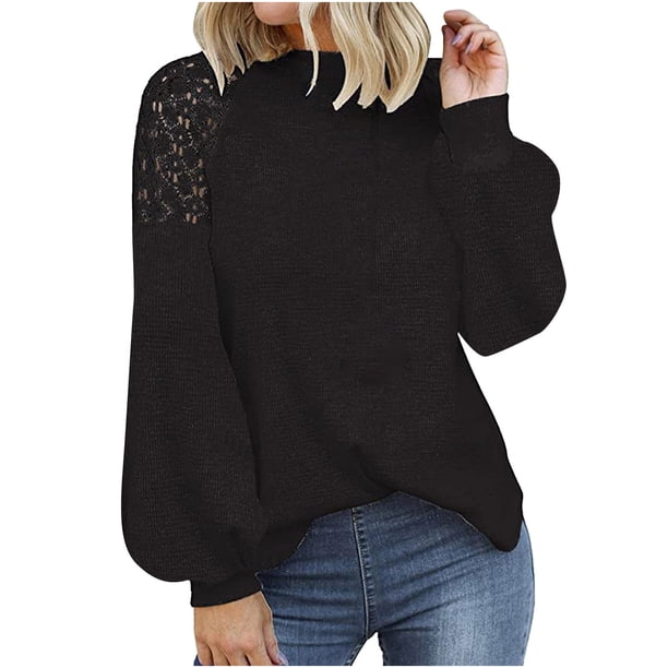Moda mujer cuello redondo ahueca hacia fuera la camiseta de manga larga otoño blusa sólida Tops Fridja FKASFK2931
