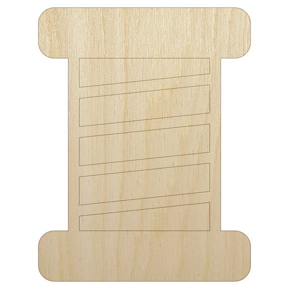 Spool of Thread Sewing Wood Shape Unfinished Piece Cutout Craft DIY Projects - 4.70 Inch Size - 1/8 Inch Thick