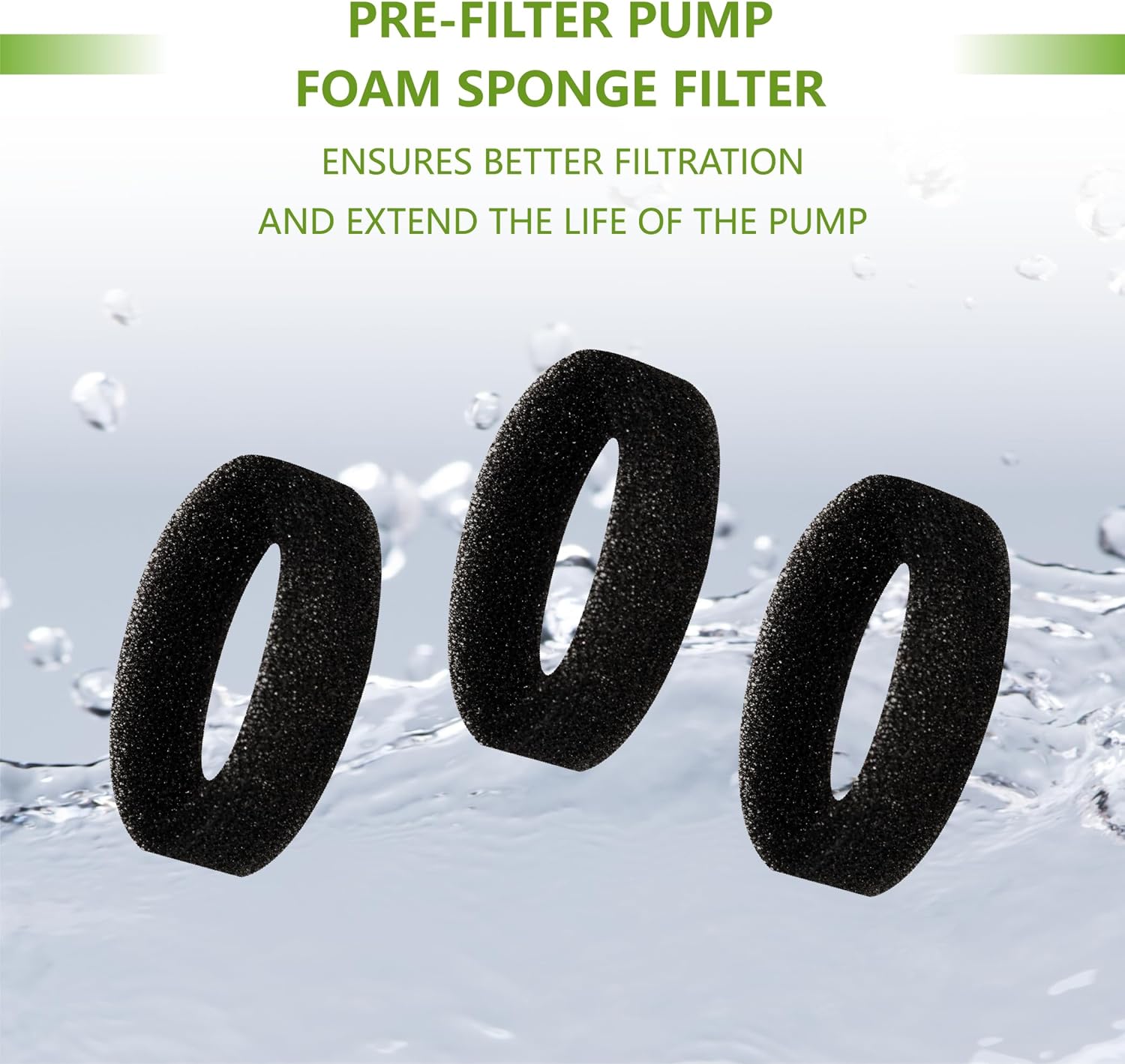 Cat Water Fountain Filters Replacement Compatible with Rellaty 108oz/3.2L Automatic Stainless Steel Cat Water Fountain with Pump Pre-Filter Sponges(12+12Pack)