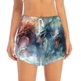 thumbnail image 4 of Lsque Ink Style Wave Dragon Printed Women's Running Shorts with Liner Pockets,Elastic Quick Dry Workout Athletic Gym Yoga Shorts,Womens High Waist Shorts-Small, 4 of 9