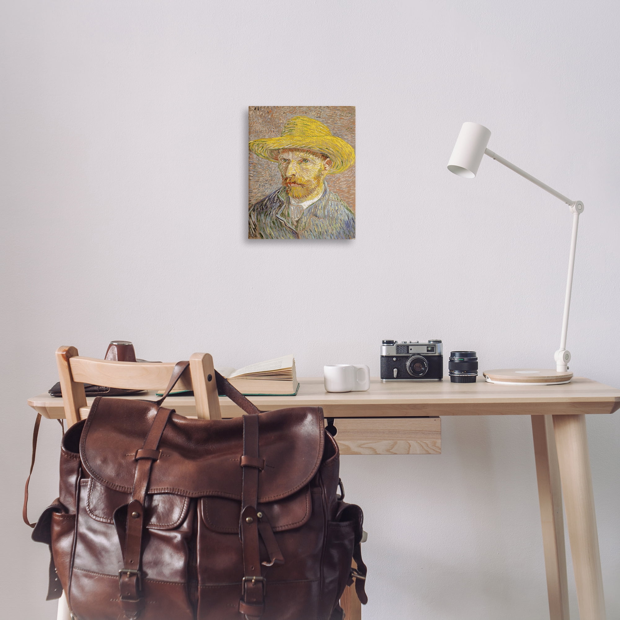 Stupell Industries Van Gogh Straw Hat Portrait People Painting Wrapped Canvas Art Print Wall Art, 16 x 20